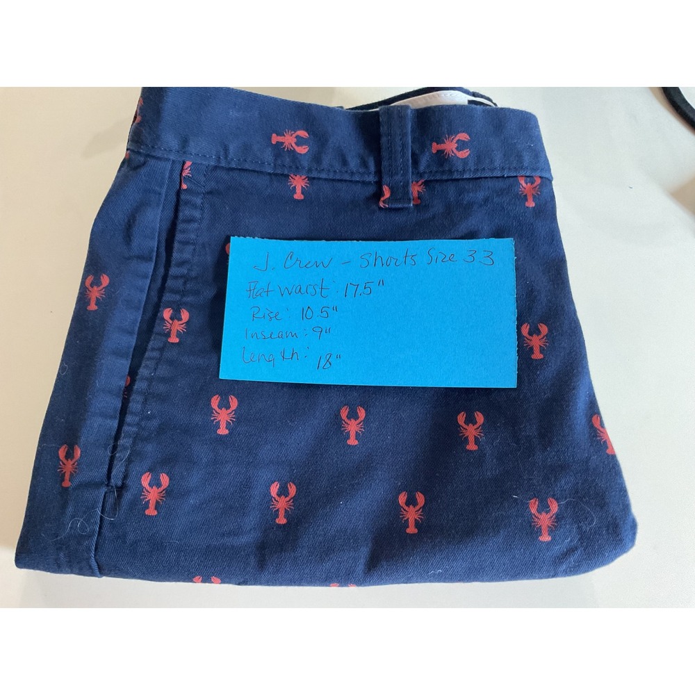 J.Crew Lobster Print Shorts Preppy Casual Flat Front Size 33 - Picture 10 of 10